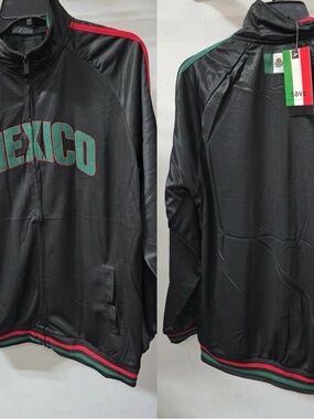 Othr Black Track Jacket with Green & Red Trim